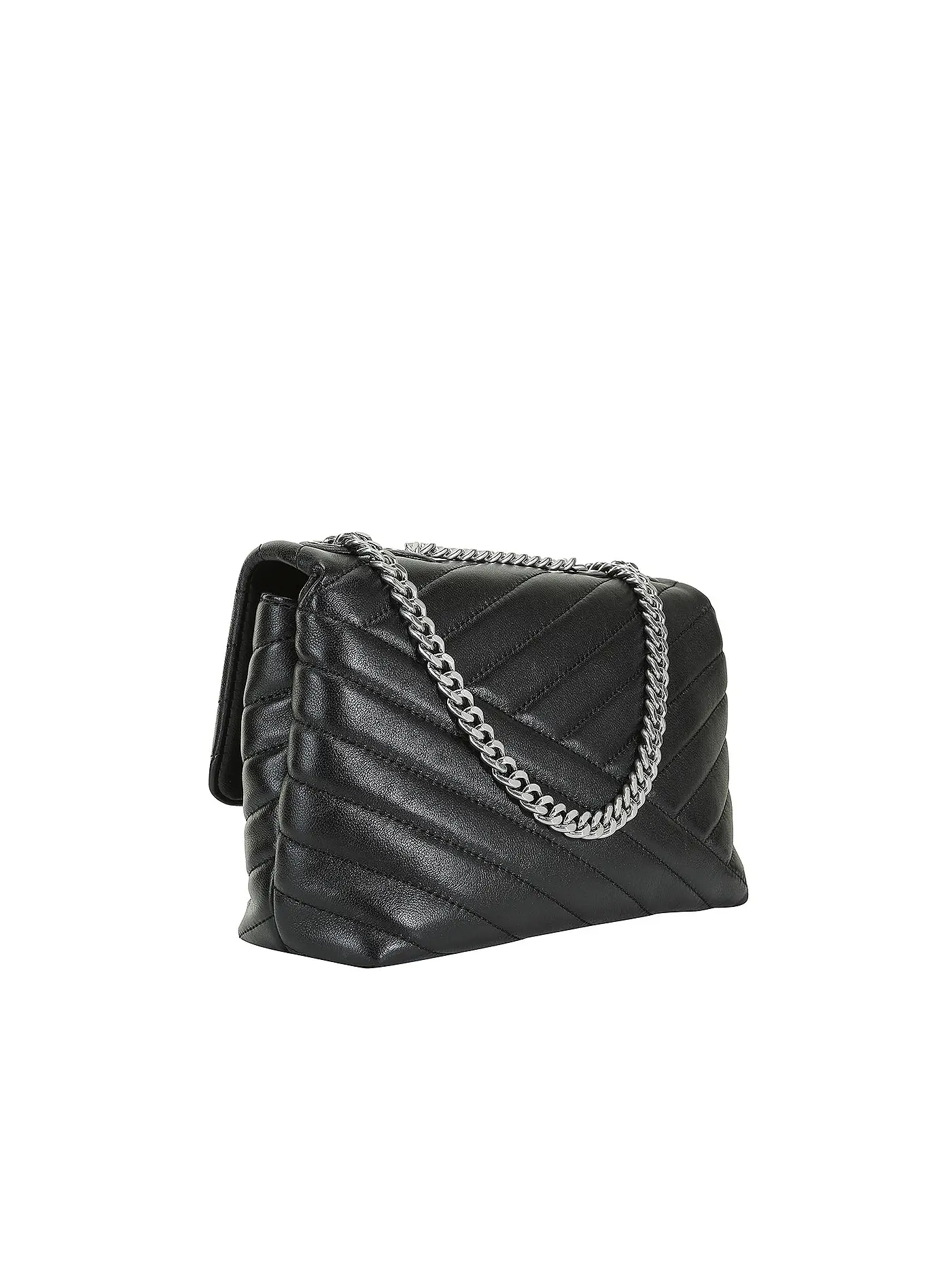 TORY BURCH | Ledertasche - Schultertasche KIRA CHEVRON Small | schwarz